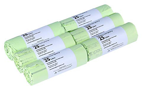 150 x 25 Litre Caddy Company Compostable Kerbside Caddy Bags – 6 rolls - EN13432 25L Food Waste Liners