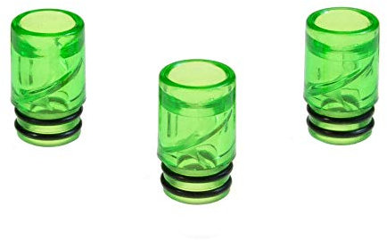 Armerah Boquilla anti spit Back 510 con punta de goteo eCig corta/mediana de plástico, paquete de 3 unidades, color verde