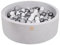 MEOWBABY Piscina de Bolas 90X30cm/200 Bolas ∅ 7Cm Piscina de Bolas Certificada para Niños Hecha en EU Gris Claro: Blanco/Gris/Plata