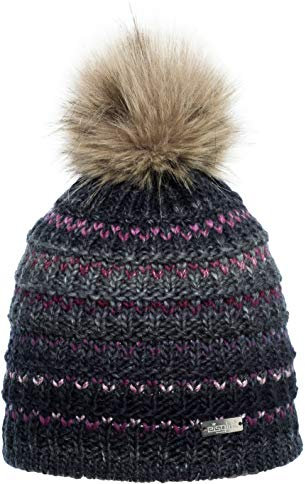 Eisglut Unisex Katja Mütze, schwarz/fuchsia, M 57-58cm EU