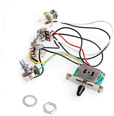 ruiruiNIE 5-Wege-Schalter 250k Pots Knobs Kabelbaum Pickup für Strat Stratocaster-Gitarre