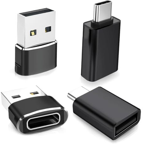 BASESAILOR Adaptateur USB C 4 Pack,Type C Femelle vers USB A Mâle Chargeur Câble & Thunderbolt 4 OTG Convertisseur pour MacBook,iPhone 16 15 14 13 12 Plus Pro Max Mini,Samsung Galaxy S24 S23 S22 A53