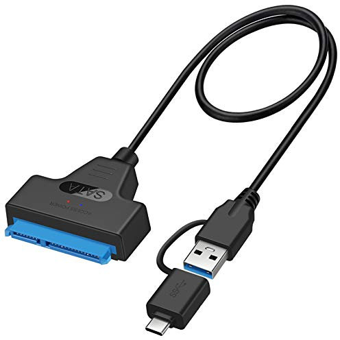 EasyULT USB 3.0 Type C zu SATA Adapter Kabel, USB 3.0/Type-C zu SSD/2.5-Zoll-SATA-Festplatten Adapter, Super Speed 2.5 HDD/SSD Festplatte Driver Konverter/Adapterkabel(Unterstützt UASP SATA III)