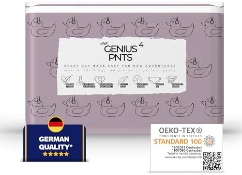 GEGE Windelhöschen Maxi 4-8 Bis 13 kg, 120 Stück, Monatspackung, Oeko Tex Zertifiziert, Weich und Leicht, Dermatologisch Getestet, Saugstar