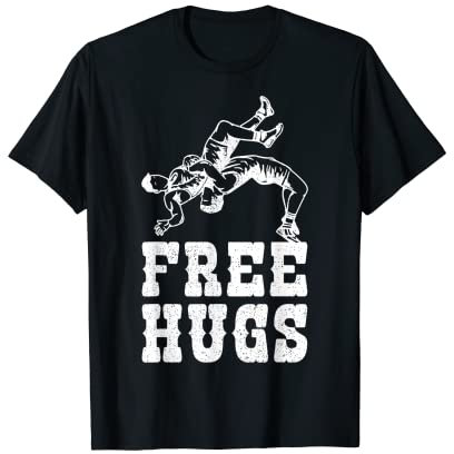 Free Hugs Ringen Ringkampf Design für Ringer T-Shirt