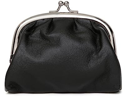 Hexagona - Porte-Monnaie - pour Femme - Collection Coconuts - Noir - Cuir d’Agneau