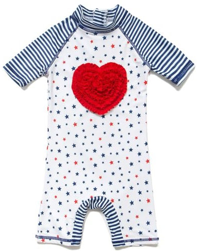 BONVERANO Traje baño bebé protección Solar UPF 50+ Cierre Cremallera (Amor, 12-18 Meses)