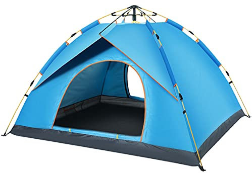 Tienda Pop Up Automatica de Campaña 2-3 Personas, Tienda de Techo de Doble Capa Portátil Ultraligera para Camping Playa Jardín Familiares Outdoor, Fácil de Instalar, 215 X 150 X 135 Cm,Azul