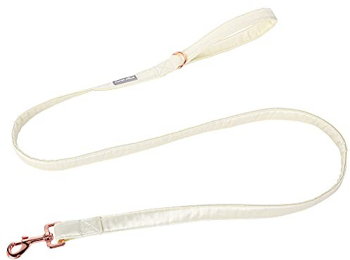 Lionet Paws Dog Leash - Silk White Leash for Small Medium Large Dogs Matching Collar for Girl and Boy