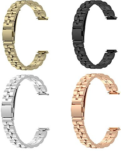 BesDirect Edelstahl-Uhrenarmband, Armband-Armband-Armband, Metallbänder Ersatzband-Armbänder für Fitbit Luxe Special Edition (Silber)