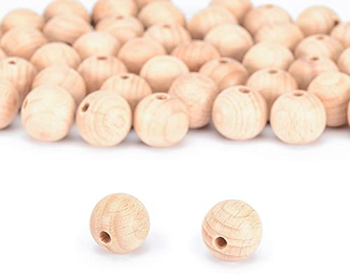 Vaessen Creative Unbehandelte Holzperlen, ø 20 mm, 50 Stück, Runde Perlen zum Basteln von DIY handgefertigte Dekorationen Schmuck Handwerk, Holz