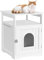 Yaheetech Cat Litter Box Enclosure, Wooden Cat House with Open Storage Shlef, Indoor Litter Cabinet Structure Furniture for Bathroom, Hidden Kitten Washroom, 52x49x64.5 cm (LxWxH)