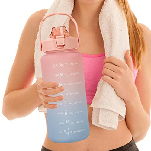 Bouteille d'grancapacité - GourFitness 2L - Accessoires Stockage Fournitures d'eau Portables pour Le Camping, la randonnée, la Course et Les Voyages, Cadeau pour Les campeurs