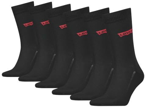 Levi's Unisex Clssc Sock CLSSC SOCK, Black, 6-8 (Pack of 6)