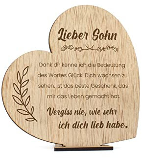 CONTRAXT Holz Geschenkkarte für einen Sohn. Originelle Geschenkidee Geburtstagskarte Geschenkideen für Sohn Dankeskarte aus Holz