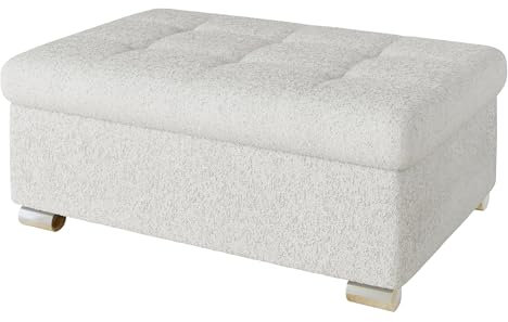 Mirjan24 Hocker Niko groß Sitzhocker Polsterhocker Sitzbank Fußbank Pouf Farbauswahl (Boucle Baloo 2073)