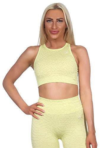 GYMSHARK Damen Adapt Animal Seamless Sports Bra Farbe: Gelb (Hybrid); Größe: M