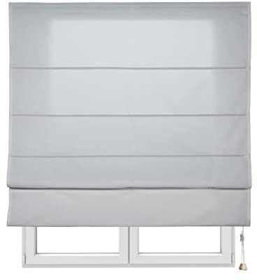 STORESDECO Raffrollo mit Stangen 250H x 180B - Waschbares Faltrollo zum Bohren inkl. Montagematerial - Lichtdurchlässige Roman Blinds mit Kindersicherung für Fenster & Türen - Gardinen Rollo Küche
