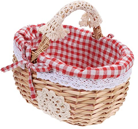UPKOCH 1 Pc Panier De Rangement en Osier Panier en Osier pour Paques ER Pique- Support De Nourriture De Pique- ER De Pâques en ER avec Anse Suite Saule Algue