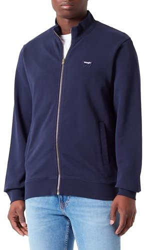 Wrangler Men's Funnel Neck Zip Sweatshirt, Navy, L