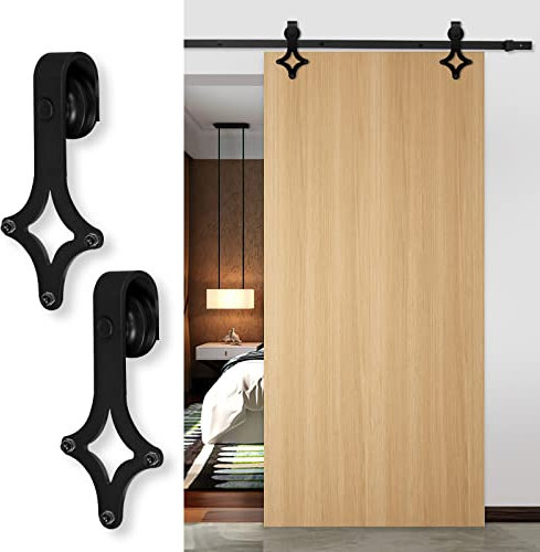 Ansobea 183cm (6FT) Schiebetüren Beschläge Rustikal Schiebetürsystem Schiebetür inklusive Laufschiene Sliding Barn Door Hardware Kit Nachrüsten