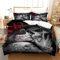 Totenkopf Bettwäsche 135x200cm Skull Und Rosen Gothic-Mädchen Kinder Bettbezug Set 3 Teilig Microfaser 3D Motiv Luxus Modern Bettdeckenbezug Mit Reißverschluss und 2 Kissenbezüge 80x80cm