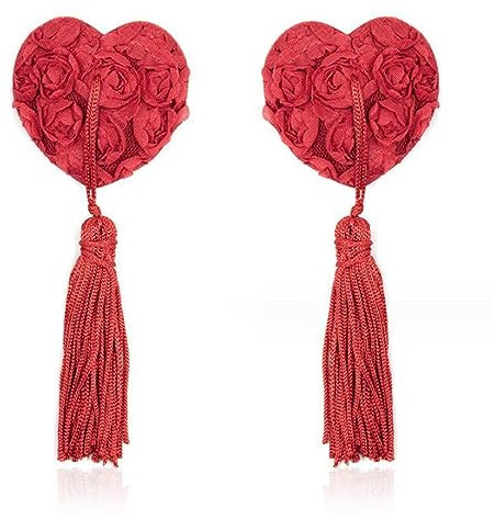 Adefeect Nippel Pasties Nippel Sticker Herz Silikon für Paare Erotik Erwachsene Sexspielzeug Einstellbar für Paare Flirt (rot)