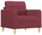 vidaXL Sofasessel, Sessel mit Metallgestell, Sofa für Wohnzimmer, Relaxsessel Fernsehsessel TV Sessel Polstersessel Stoffsofa, Weinrot Stoff