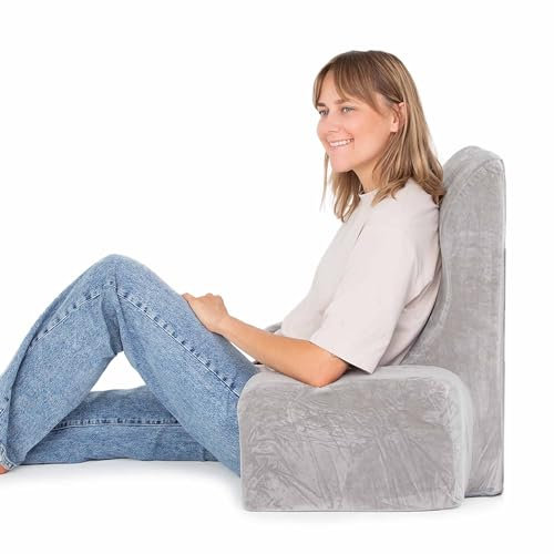 MKS. Memory-Schaum-Armlehnstuhl, lindert Rückenschmerzen, verbessert die Sitzverhältnisse und bietet ultimativen Komfort - perfekt zum Entspannen im Bett, Lesen und Sitzen.…
