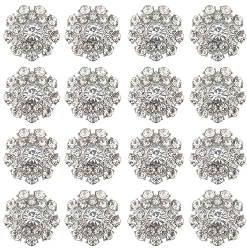 GORGECRAFT 16Stk Glänzende Strassverzierungen Metallblume Kristallknopf Blumendekoration Knöpfe Zum Basteln Hochzeit Party Blumenstrauß Nähen Auf Kleidung Braut Hochzeitsstrauß Kit Braut