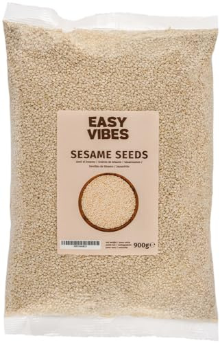 Easy Vibes - Semillas de Sésamo Naturales (900g) | Descascarados | Aptas para veganos | Sin OGM | Ingrediente versátil