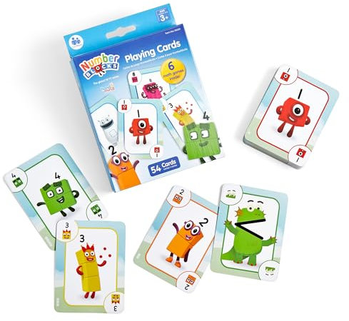 Learning Resources Numberblocks Juego de Cartas, 3+, 54 Cartas con imágenes de Personajes, Reglas para 2 nuevos Juegos Infantiles Numberblocks y 4 clásicos actualizados, Juego Familiar de Viaje