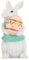 Aurasky Osterhasen Figuren, 15 cm Hase Figur mit Rosa Ei, Harz Handbemalt Osterfigur, Hasen Deko Figur, Bunny Figuren Ornament für Ostern Tisch Garten ​Frühling Deko