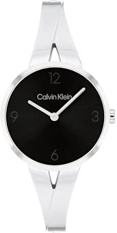 Calvin Klein Analog Quarzuhr für Damen Kollektion Joyful mit Silbernes mit Armreif aus Edelstahl - 25100026
