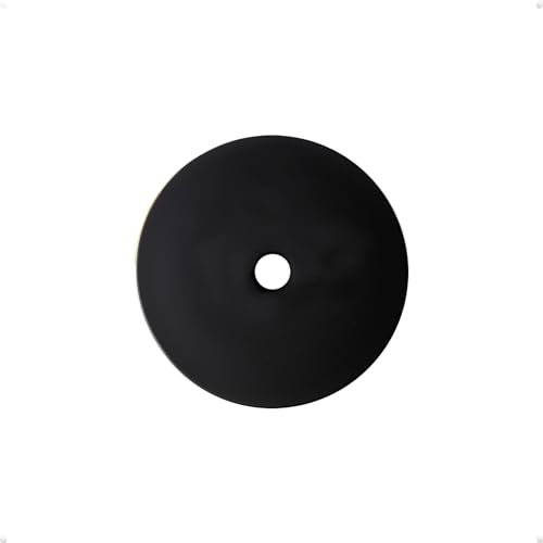 trust4care 4-Pack Black Large Backplate of Kitchen Bifold Closet Cabinet Door Knob, 2-1/3 Inch Circle Escutcheon Back Plates for Bi-Fold Closet Doorknobs Barn Handles Pulls, Thick Round Wide Base
