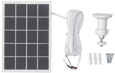 Alomejor 3W Solar Panel Efficient Monocrystalline Silicon Charger for Camera Surveillance Systems for Ring Small Electrical Appliances (White)