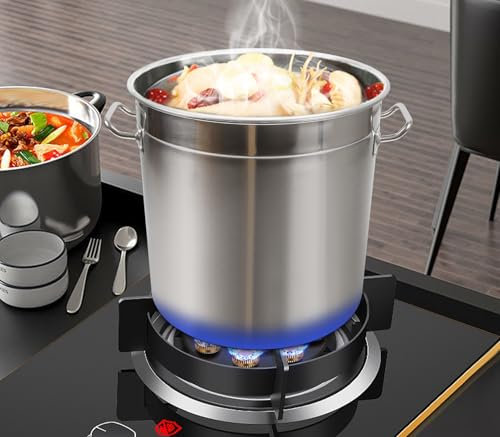 MEELRYD Pentola grande in acciaio inox, 35 litri, per tutti i piani cottura, spessore 1,2 mm