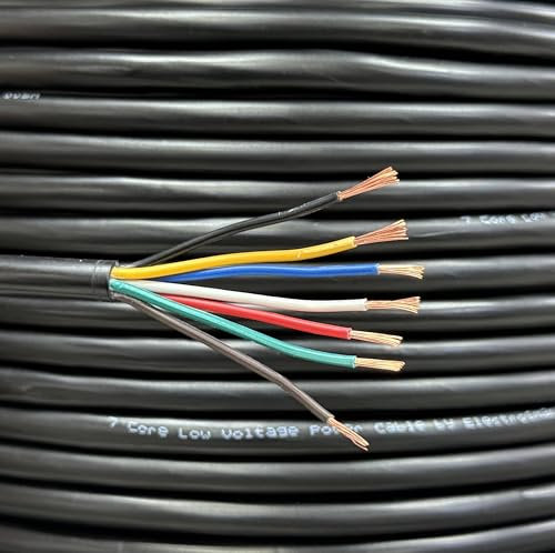 electrosmart 20m 7 Core Copper Cable Car Van Trailer Tail LED Lighting Wire Caravan 11A 12v 24v