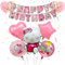 Luftballons Ki-tty Geburtstag Deko Mädchen- Kit Ty Balloon Geburtstagsdeko Kitty Folienballons Happy Birthday Banner kity Kindergeburtstag Deko Girlande für Cat Thema Party Supplies Deko
