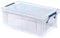 BANKERS BOX 6x 10L Plastic Storage Boxes with Lids. ProStore Super Strong Stackable Plastic Storage Boxes (14 x 34 x 21.5cm), Made in the UK, Clear