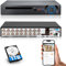 16 Channel CCTV Camera System Surveillance Video Recorder with 1TB Hard Drive,16CH DVR Supports 5MP/4MP/1080P AHD/TVI/CVI/XVI/CVBS/IP Cameras, 24/7 Surveillance Recording,Human Detection,Remote Access