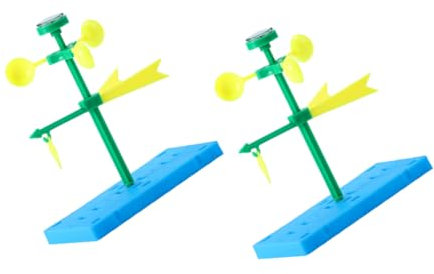 ADOCARN 2 Sätze Windfahne Mechanische 3D-Puzzles Kinder Wetterfahne Wissenschaftliches Modell Wetterstation Für Kinder Wissenschaftliches Lernspielzeug Gehirnspielzeug Windanzeige Plastik