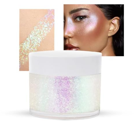 Gel de Purpurina Corporal, Purpurina CorporalGel, Gel Chunky Glitter Corporal Purpurina Gel Glitter Gel, Brillo Body Glitter Gel, Gel Cosméticos con Brillo para Cosméticos, Pelo, Labios, Uñas, Fiesta