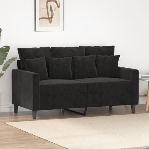 Hommdiy 2-Sitzer-Sofa,eckcouch Schwarz 120 cm Samt