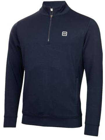 Calvin Klein Mens Concord Half Zip Stretch Soft Sweater - Navy - M