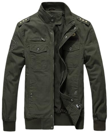 Generisch - Veste Militaire Légère Mi-saison pour Homme - Manteau Court d'Armée Allemande Vintage - Blouson en Coton d'Extérieur de Terrain pour l'Automne