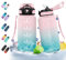 HoneyHolly Trinkflasche 500ml, Auslaufsicher, Wasserflasche BPA-Frei, Motivierende mit Zeitmarkierung, Trinkflasche mit Strohhalm, Sportflasche, Trinkflasche Sport für Kinder, Schule, Fahrrad