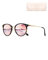 Cleoxyge Polarisierte Sonnenbrille Damen Herren,Vintage Elegant Metallrahmen UV400-Schutz Outdoor Für Fahren Reisebrille Mode Sonnenbrille (Pink Lens & Bernstein Rahmen)