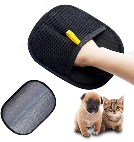 Generisch 2 Stück Haustierhaar-Entferner-Handschuhe, 24 x 16 cm doppelseitige Pflegehandschuhe, Fellpflegehandschuhe für Hunde und Katzen, Wiederverwendbare elektrostatische Fellbürsten-Handschuhe