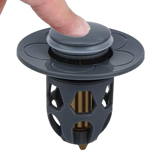 Bouchon de vidange à Noyau sphérique, 3,5 à 3,5 cm, Filtre Anti-Obstruction, Bouchon de lavabo avec Attrape-Cheveux, bonde de lavabo